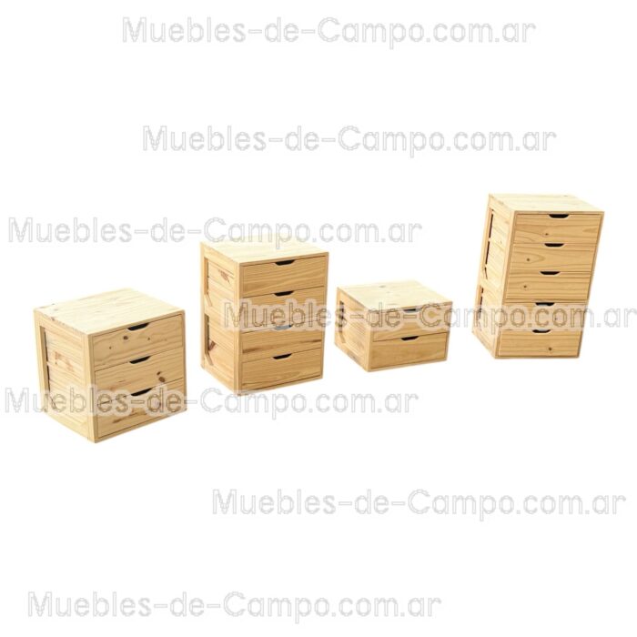 Cajonera para Interior de Placard en PINO x 5 Cajones - Imagen 5
