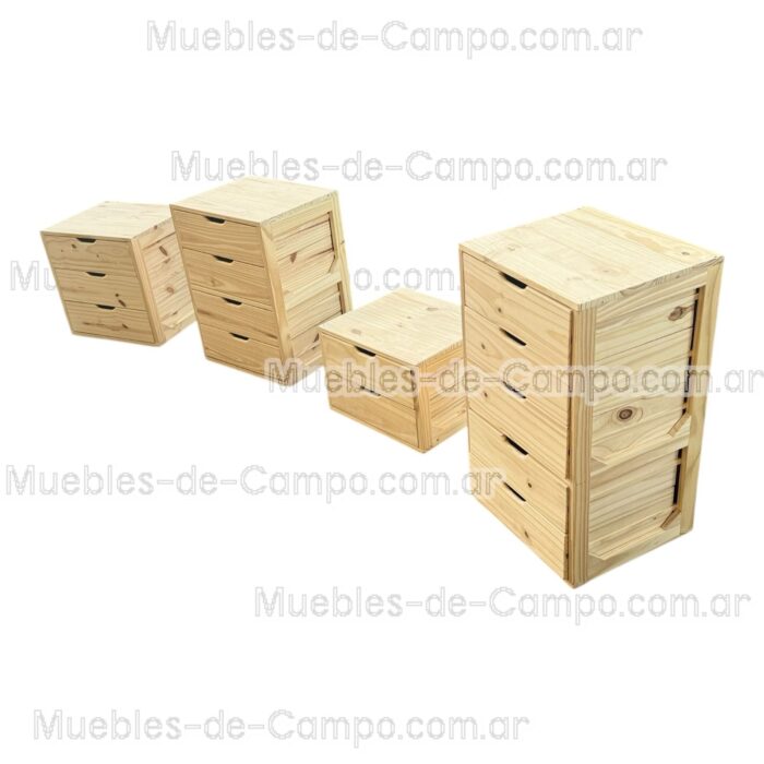 Cajonera para Interior de Placard en PINO x 5 Cajones - Imagen 6