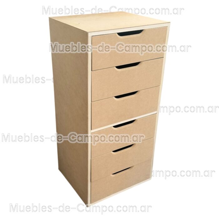 Cajonera para Interior de Placard en MDF x 6 Cajones Grandes
