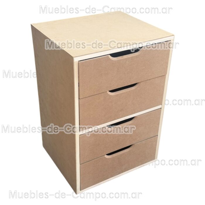 Cajonera para Interior de Placard en MDF x 4 Cajones Grandes - Imagen 4