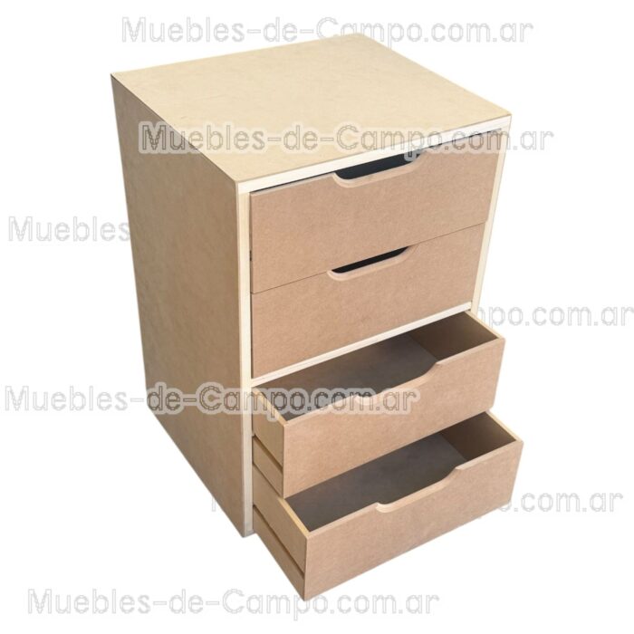 Cajonera para Interior de Placard en MDF x 4 Cajones Grandes