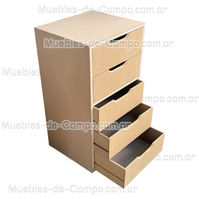 Cajonera para Interior de Placard en MDF x 5 Cajones Grandes