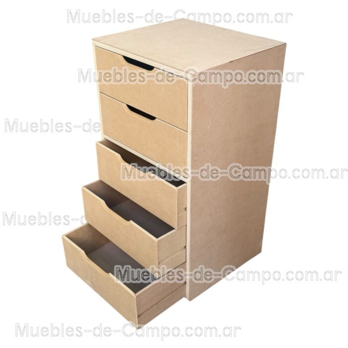 Cajonera para Interior de Placard en MDF x 5 Cajones Grandes - Imagen 4