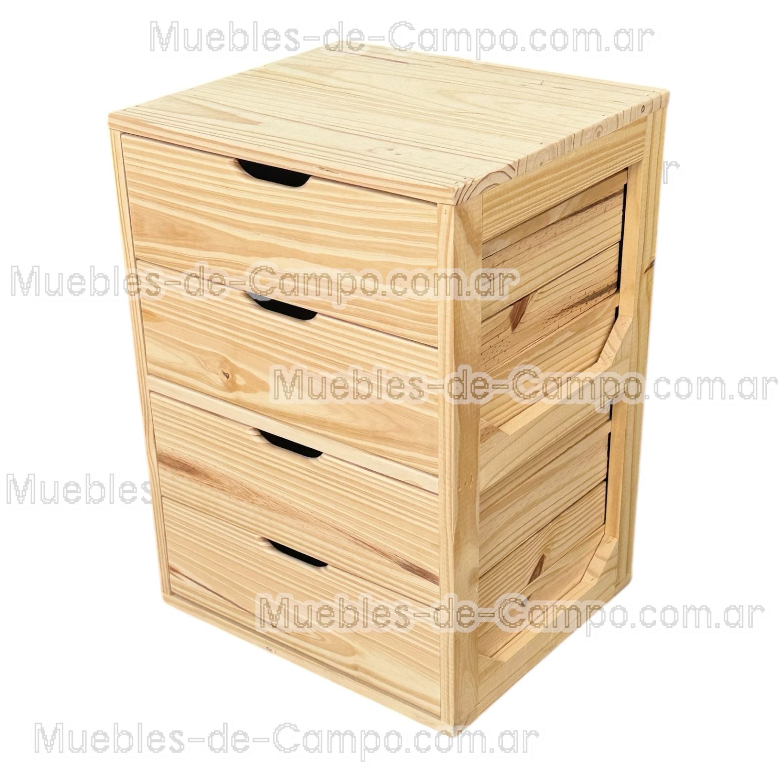 Cajonera para Interior de Placard en PINO x 4 Cajones
