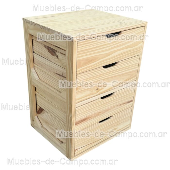 Cajonera para Interior de Placard en PINO x 4 Cajones