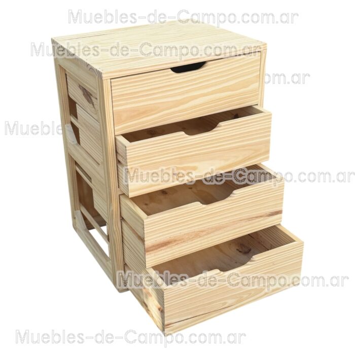 Cajonera para Interior de Placard en PINO x 4 Cajones - Imagen 7