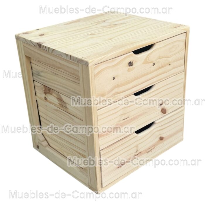 Cajonera para Interior de Placard en PINO x 3 Cajones - Imagen 7
