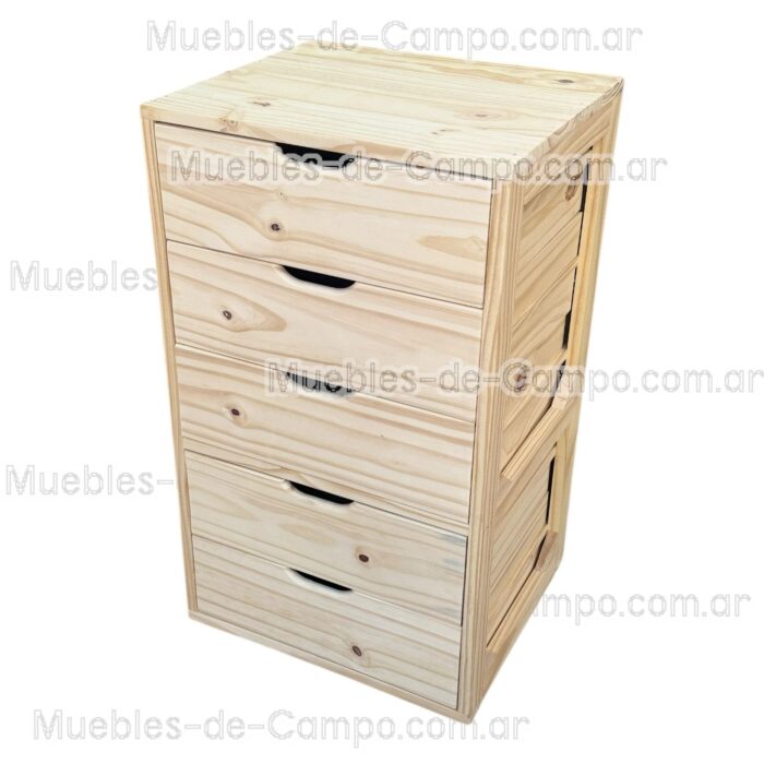 Cajonera para Interior de Placard en PINO x 5 Cajones - Imagen 3