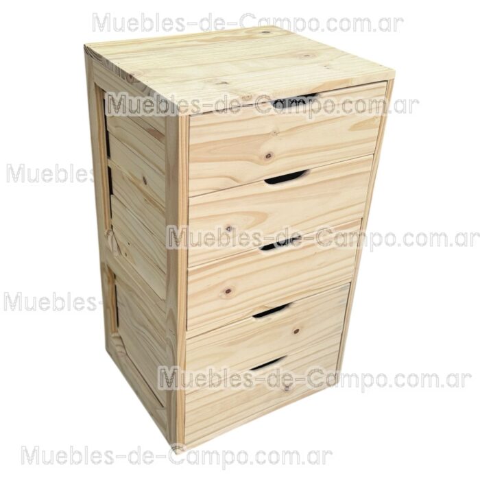 Cajonera para Interior de Placard en PINO x 5 Cajones - Imagen 2