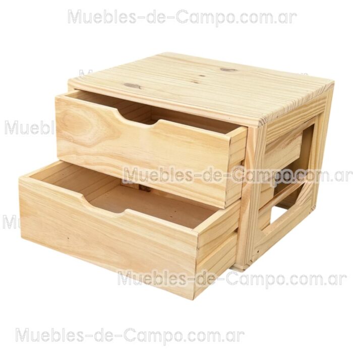 Cajonera para Interior de Placard en PINO x 2 Cajones - Imagen 4