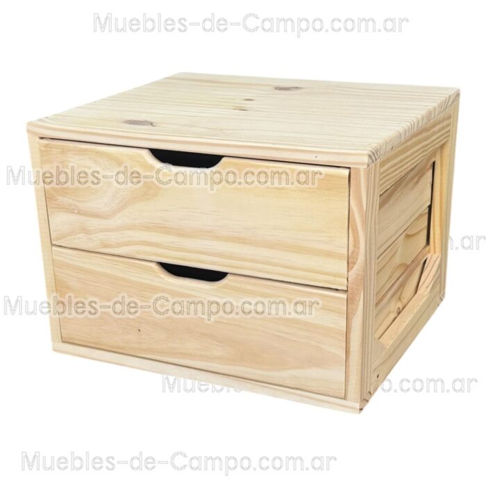 Cajonera para Interior de Placard en PINO x 2 Cajones - Imagen 3