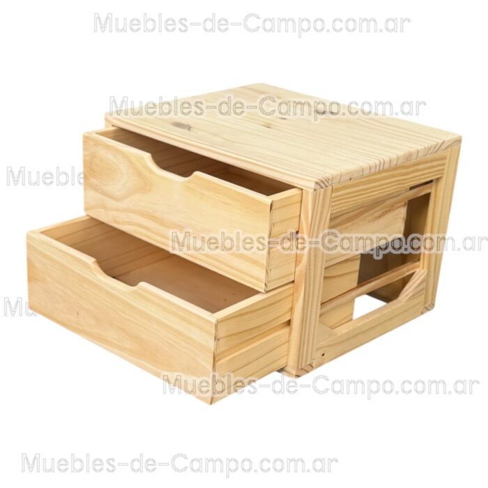 Cajonera para Interior de Placard en PINO x 2 Cajones - Imagen 5