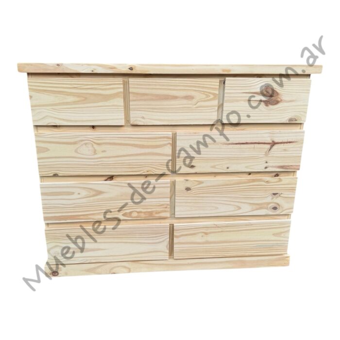 Cómoda Cajonera de pino con 9 cajones, 3 cajones chicos + 6 cajones largos - Imagen 5