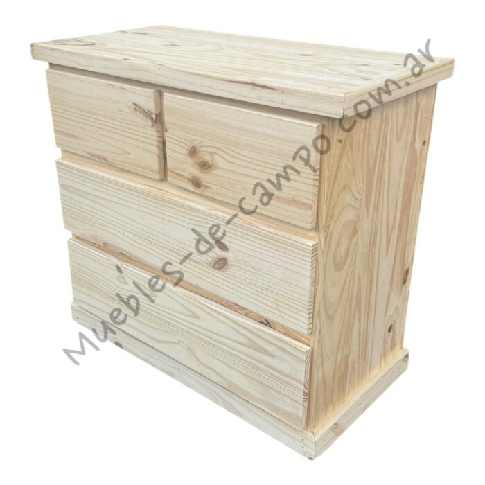 Cómoda Cajonera de pino 80x80 2 cajones chicos  + 2 cajones largos