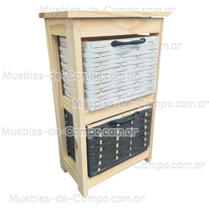 Canastero Organizador de Baño x 2 Canastos de suncho y mimbre - Imagen 3