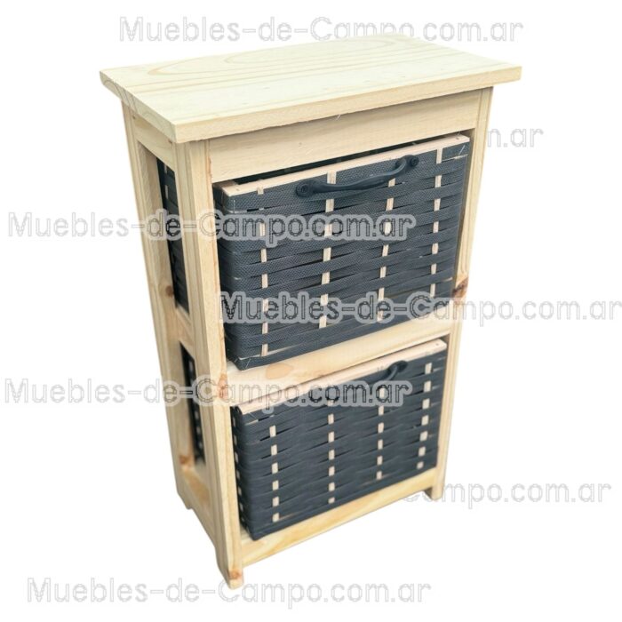 Canastero Organizador de Baño x 2 Canastos de suncho y mimbre - Imagen 2
