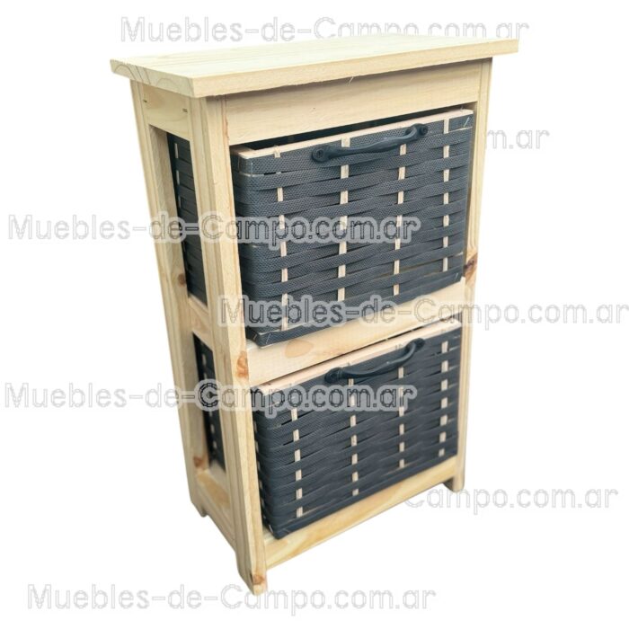 Canastero Organizador de Baño x 2 Canastos de suncho y mimbre - Imagen 4