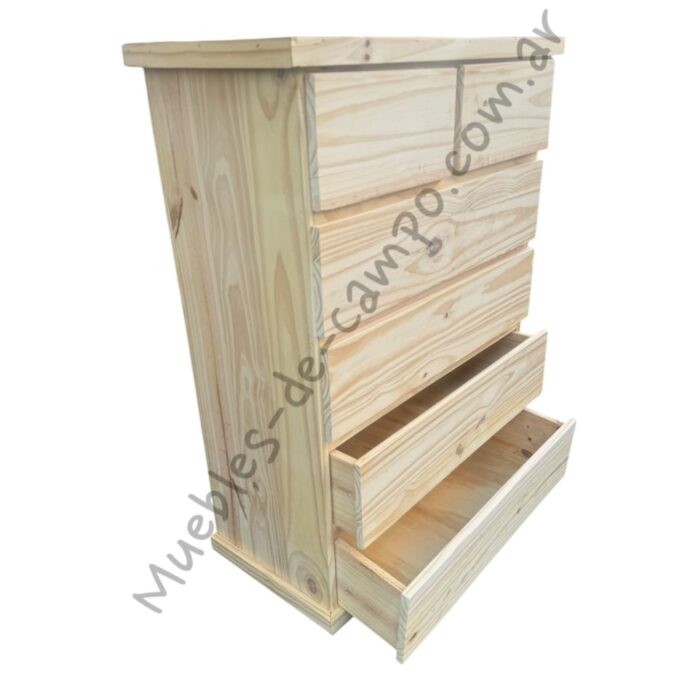 Cómoda Cajonera Chifonier 80cm 2 cajones chicos  + 4 Cajones largos