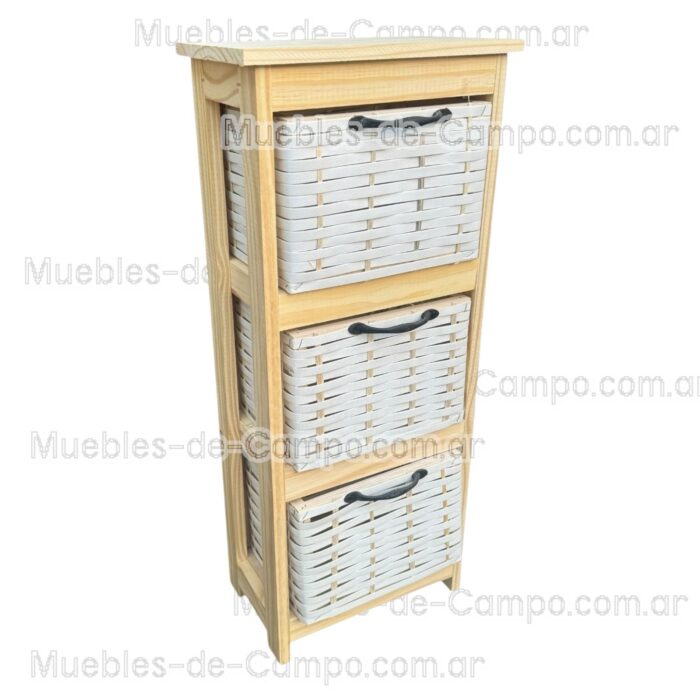 Canastero Organizador de Baño x 3 Canastos de suncho y mimbre - Imagen 8
