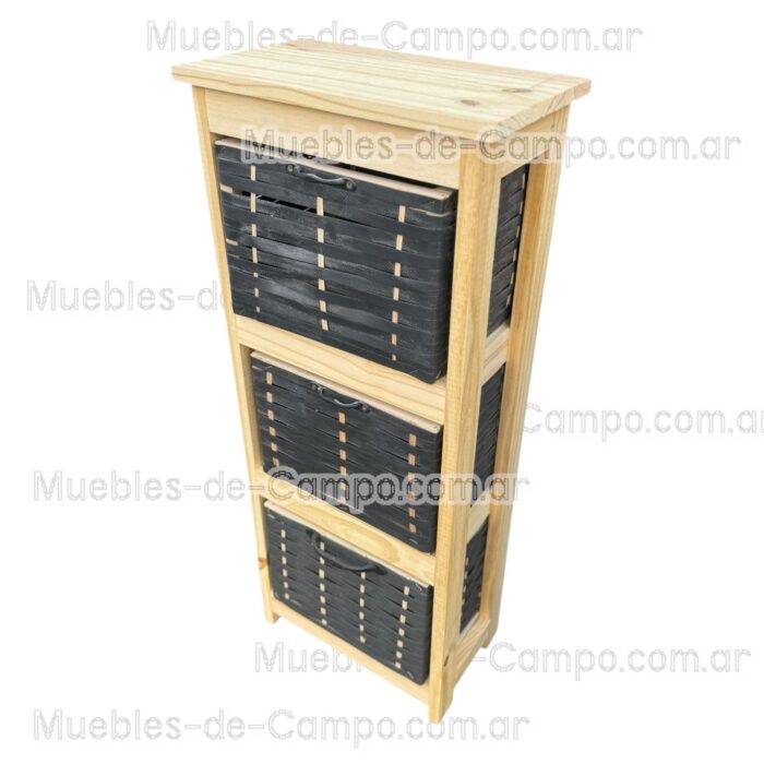 Canastero Organizador de Baño x 3 Canastos de suncho y mimbre - Imagen 2