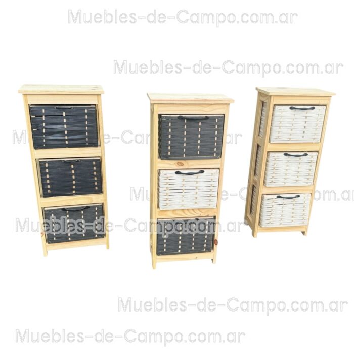 Canastero Organizador de Baño x 3 Canastos de suncho y mimbre - Imagen 5
