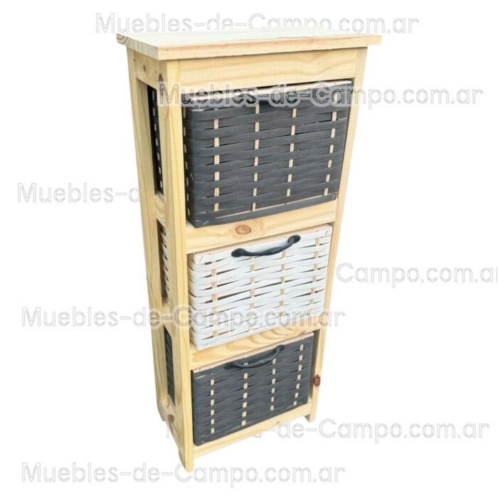 Canastero Organizador de Baño x 3 Canastos de suncho y mimbre - Imagen 7