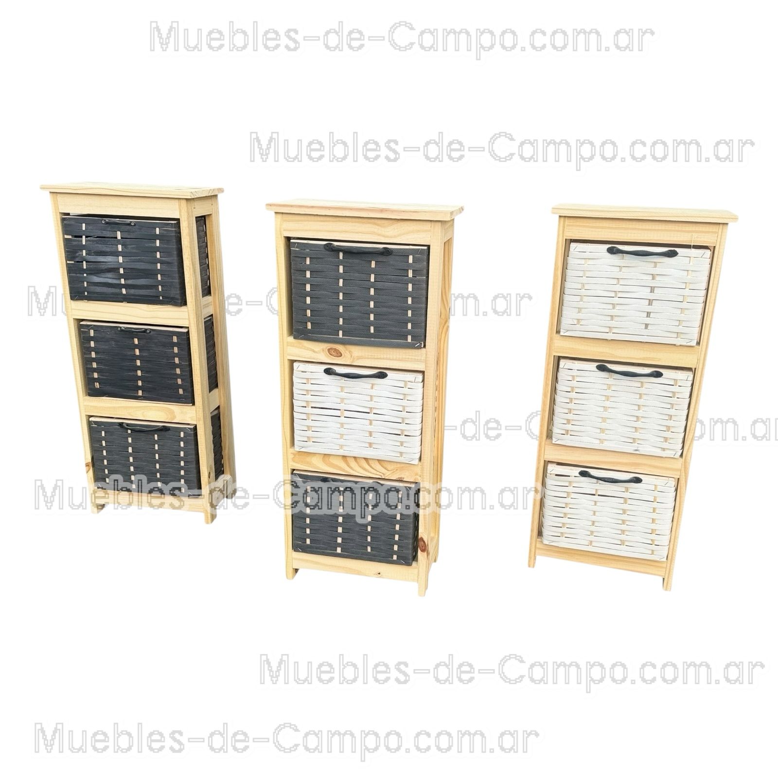 Cajonera organizador con 3 canastos chicos