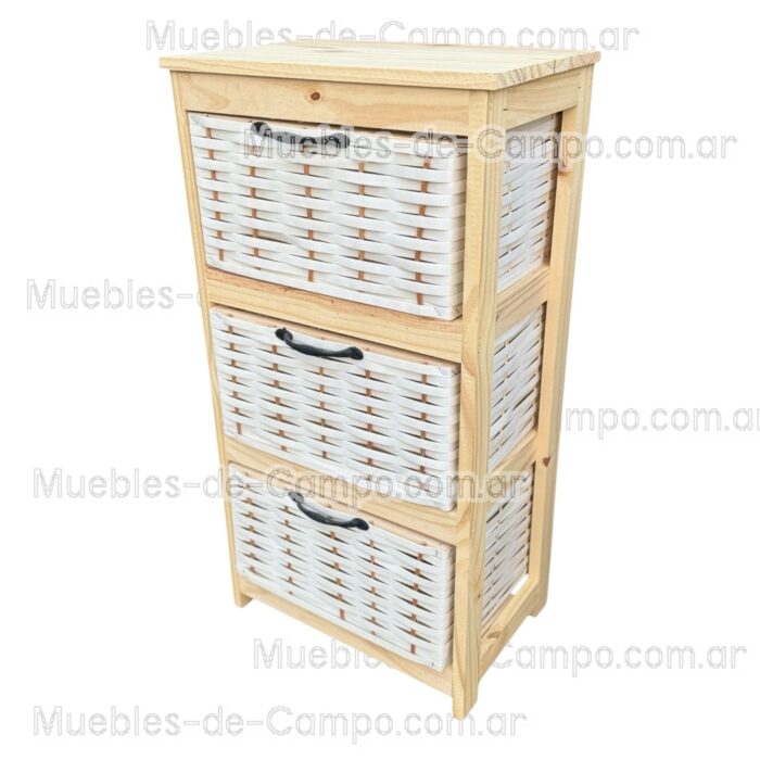 Canastero Organizador de Baño x 3 Canastos de suncho y mimbre - Imagen 9