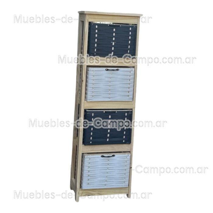 Canastero Organizador de Baño x 4 Canastos de suncho y mimbre - Imagen 4