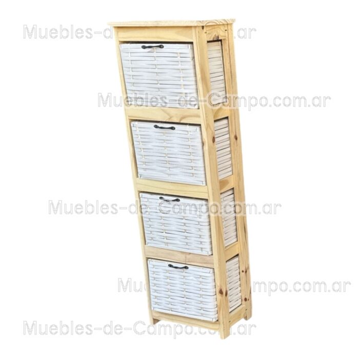Canastero Organizador de Baño x 4 Canastos de suncho y mimbre - Imagen 3
