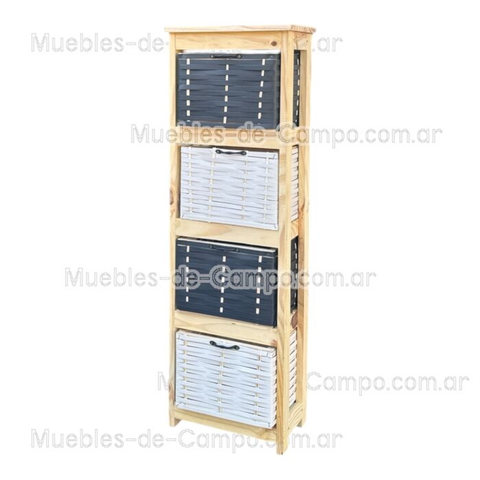 Canastero Organizador de Baño x 4 Canastos de suncho y mimbre - Imagen 6