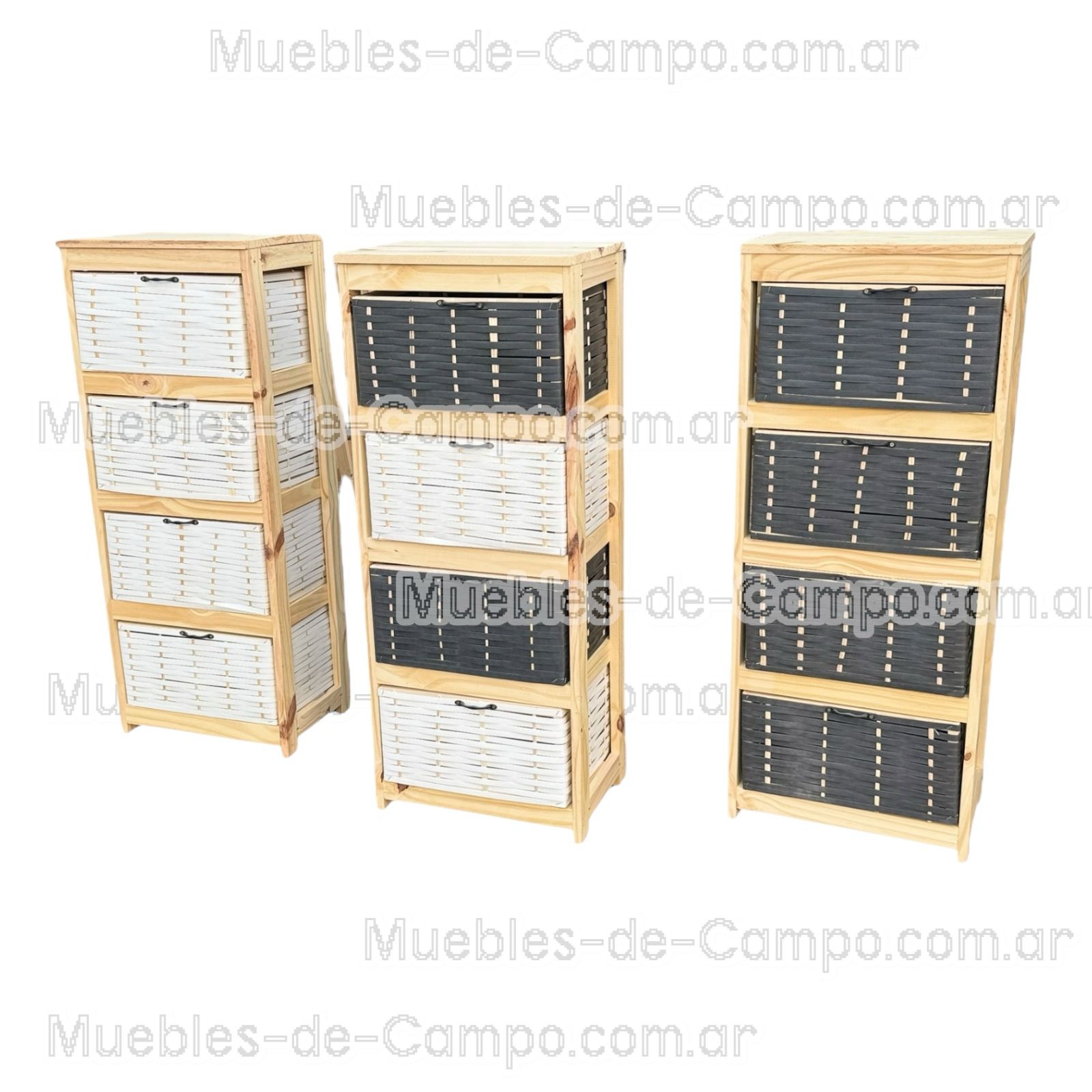 Canastero Organizador Cajonera x 4 Canastos de suncho y mimbre