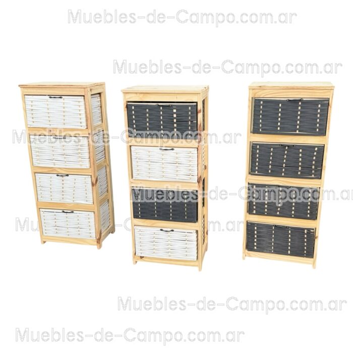 Canastero Organizador Cajonera x 4 Canastos de suncho y mimbre - Imagen 3