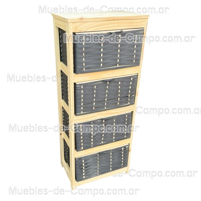Canastero Organizador Cajonera x 4 Canastos de suncho y mimbre - Imagen 10