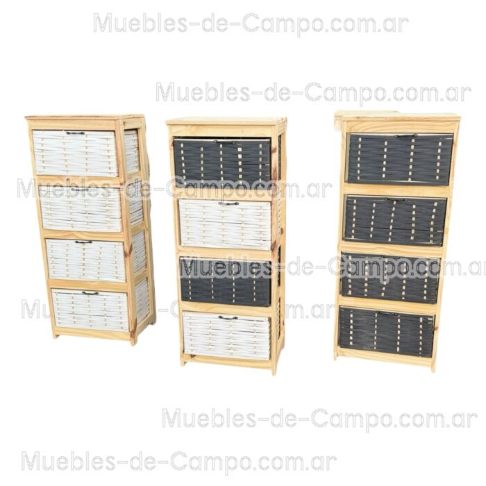 Canastero Organizador Cajonera x 4 Canastos de suncho y mimbre - Imagen 2