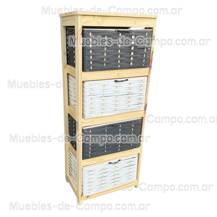 Canastero Organizador Cajonera x 4 Canastos de suncho y mimbre - Imagen 9