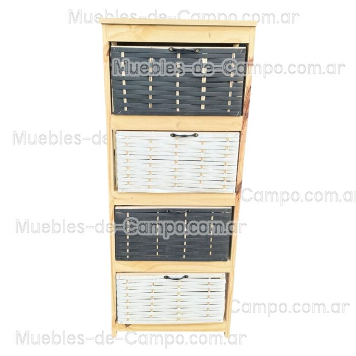 Canastero Organizador Cajonera x 4 Canastos de suncho y mimbre - Imagen 6