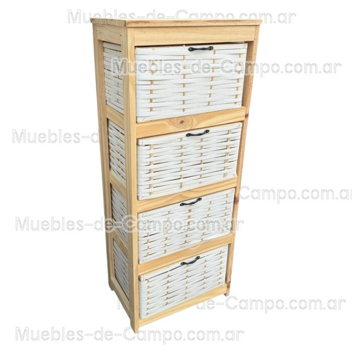Canastero Organizador Cajonera x 4 Canastos de suncho y mimbre - Imagen 8