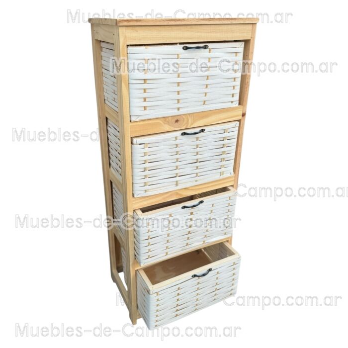 Canastero Organizador Cajonera x 4 Canastos de suncho y mimbre - Imagen 5