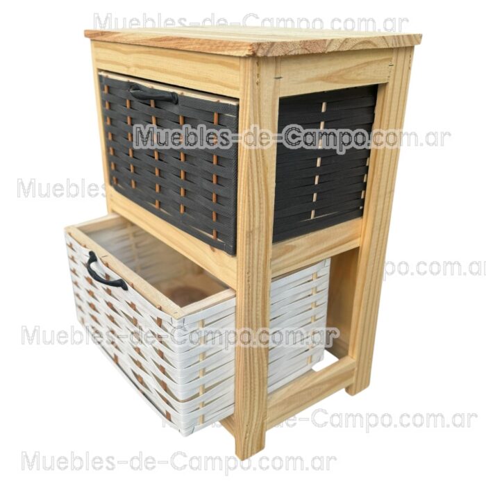 Canastero Organizador Cajonera x 2 Canastos de suncho y mimbre - Imagen 2