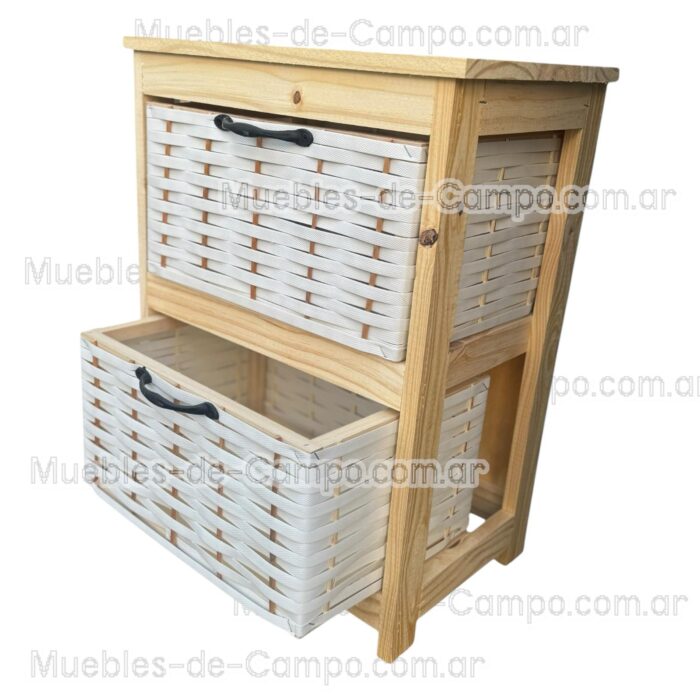 Canastero Organizador Cajonera x 2 Canastos de suncho y mimbre - Imagen 4