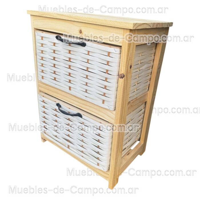 Canastero Organizador Cajonera x 2 Canastos de suncho y mimbre - Imagen 9
