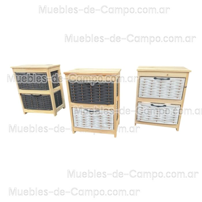 Canastero Organizador Cajonera x 2 Canastos de suncho y mimbre