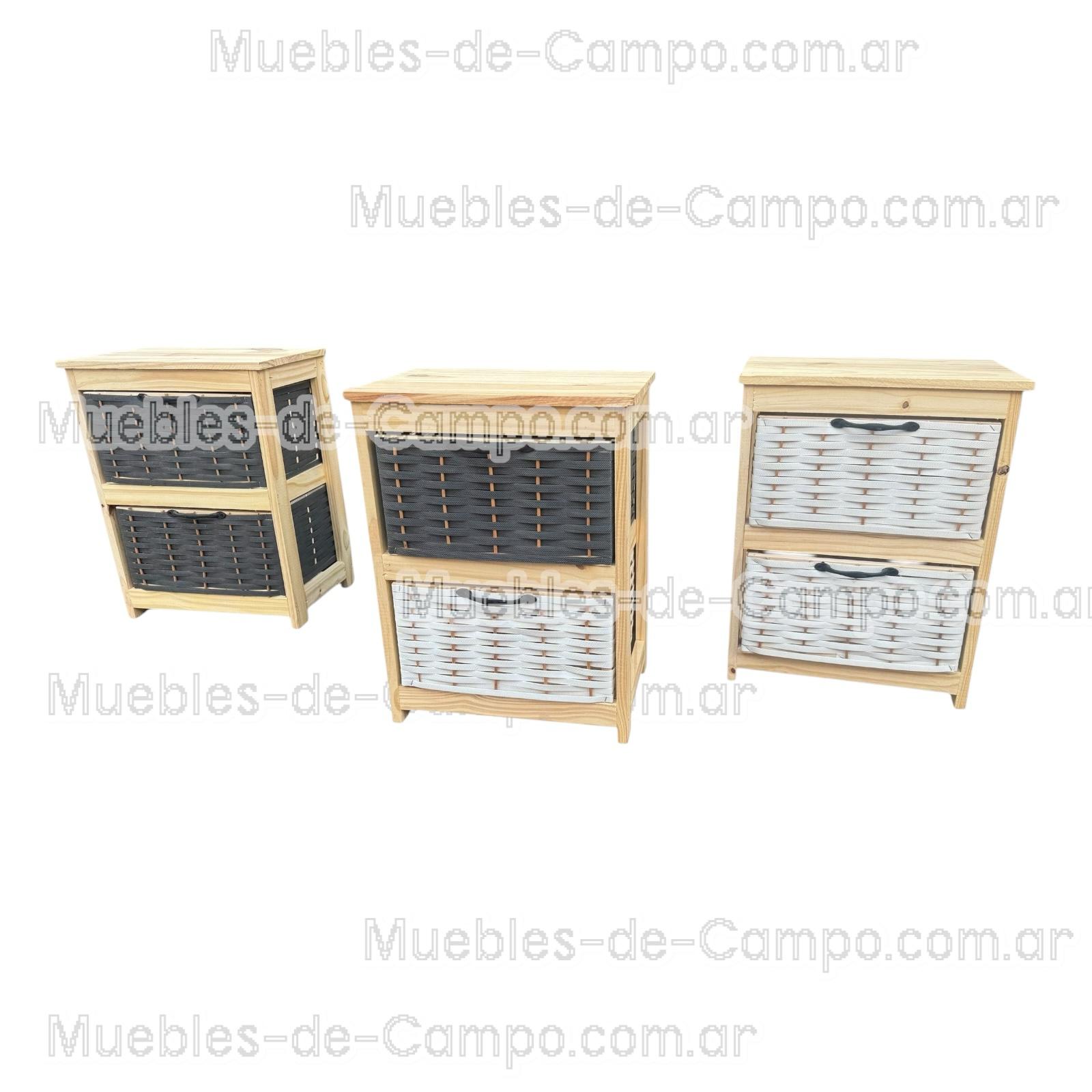 Canastero Organizador Cajonera x 2 Canastos de suncho y mimbre