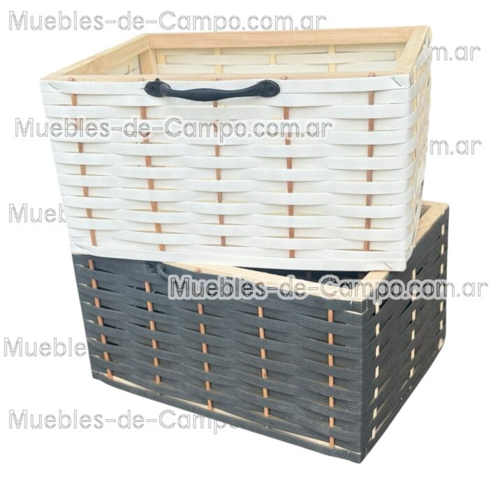 Canastos Organizadores - Mimbre y Suncho - Solución Perfecta para el Orden en Casa - Imagen 3