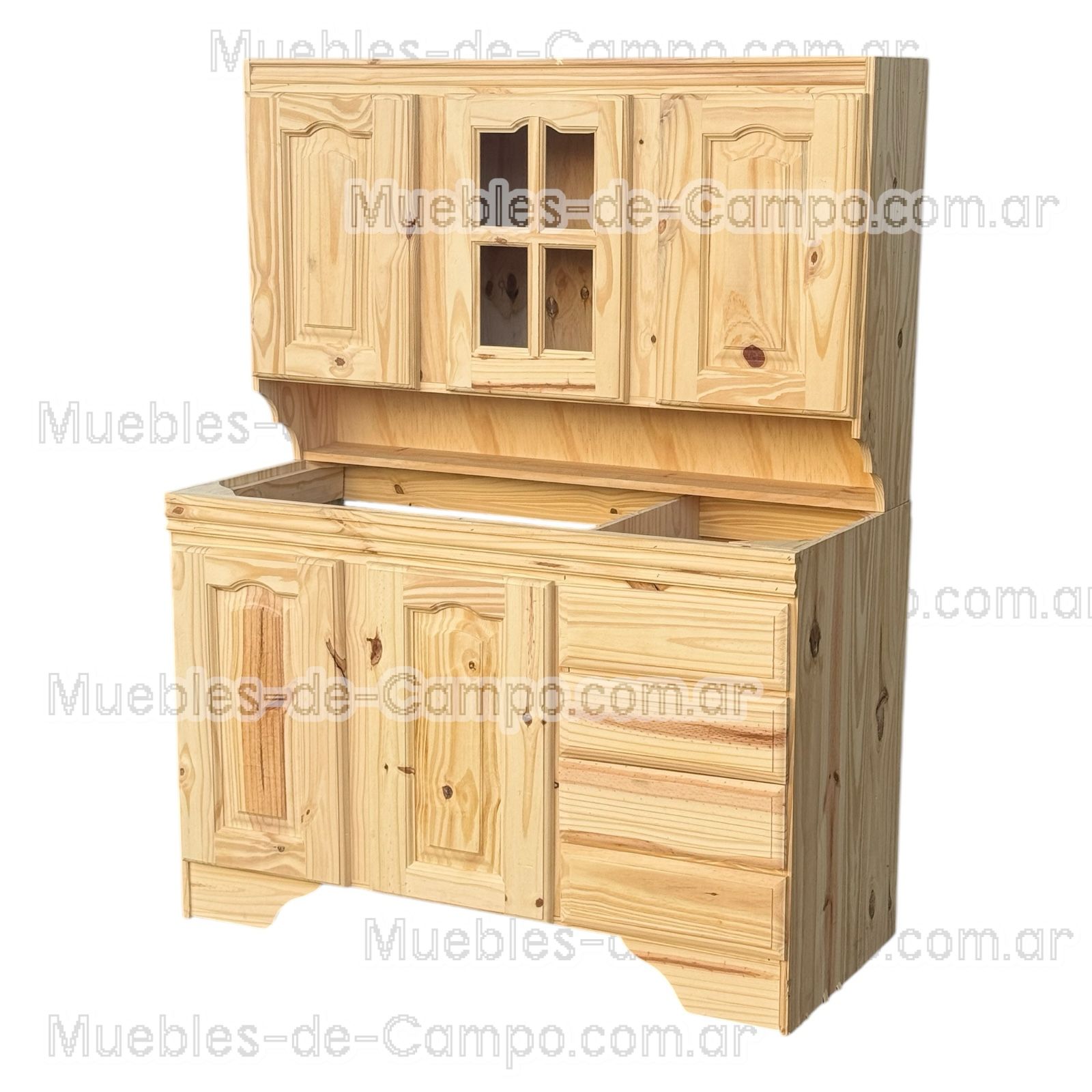 amoblamientos de cocina, Bajomesada y Alacena madera macizo de pino