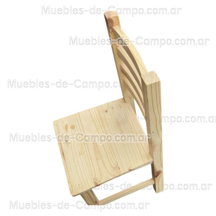 Silla anatómica de pino con respaldo curvo reforzado (4 fajas).