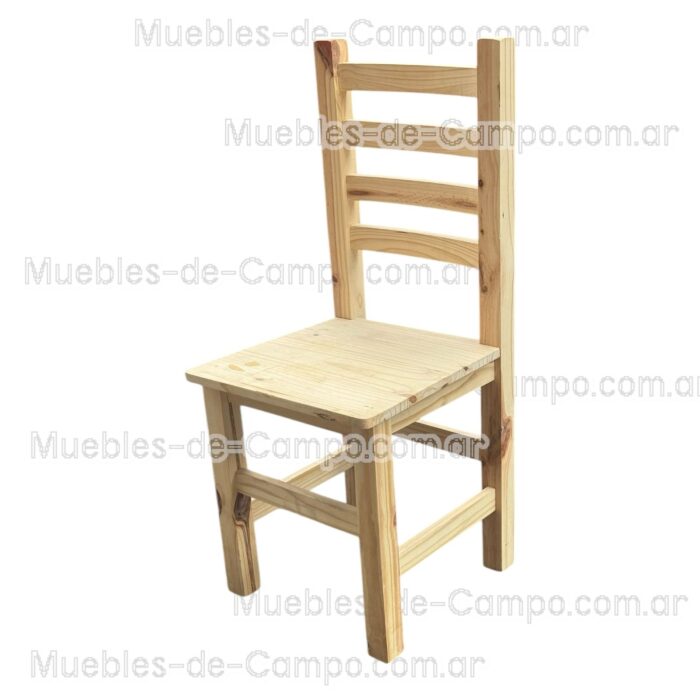 Silla anatómica de pino con respaldo curvo reforzado (4 fajas).