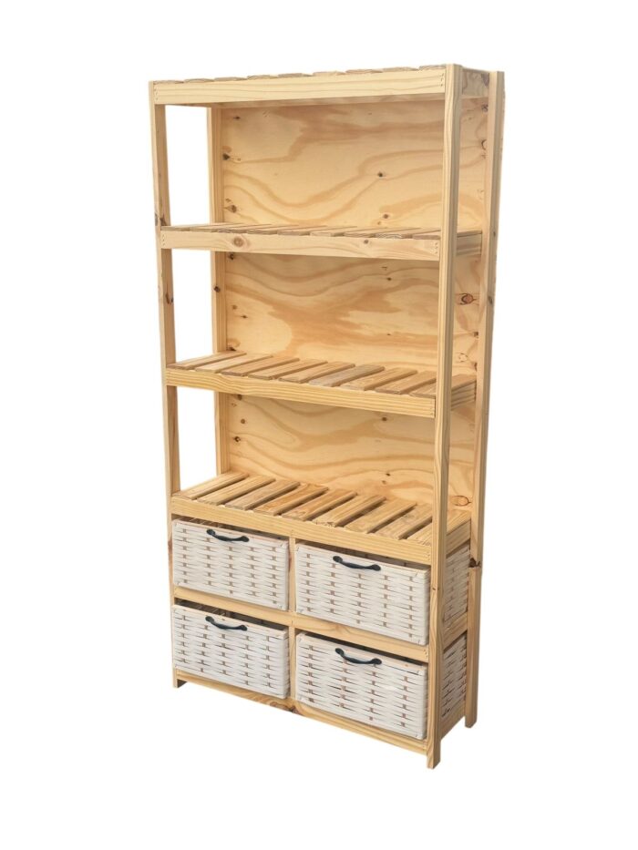 Mueble Organizador Biblioteca Toallero Con 4 Canastos - Imagen 23