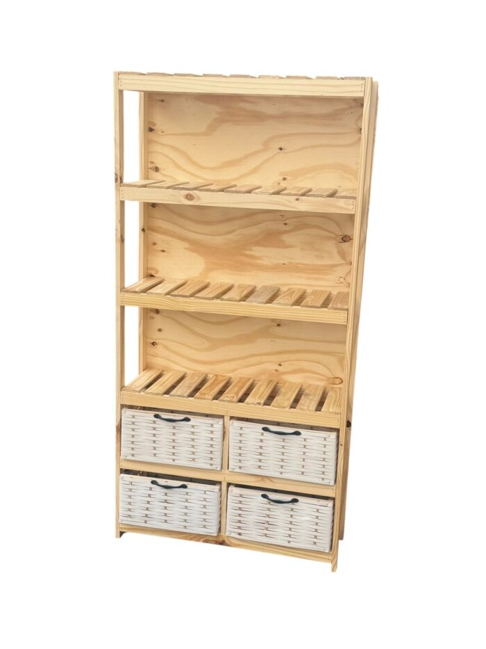 Mueble Organizador Biblioteca Toallero Con 4 Canastos - Imagen 22